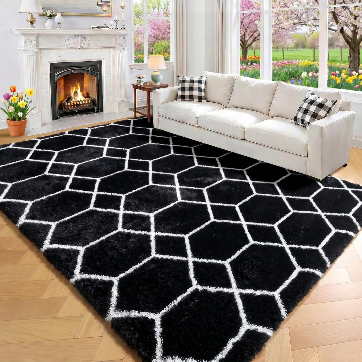 Runner Rugs for Bedroom Living Room, 2x6 Tie-Dyed Beige Hallway Area Rug