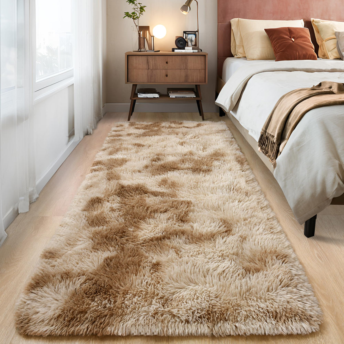 Tepook 4x6 Soft Fluffy Rug for Bedroom Fuzzy Black Rugs for Living Room