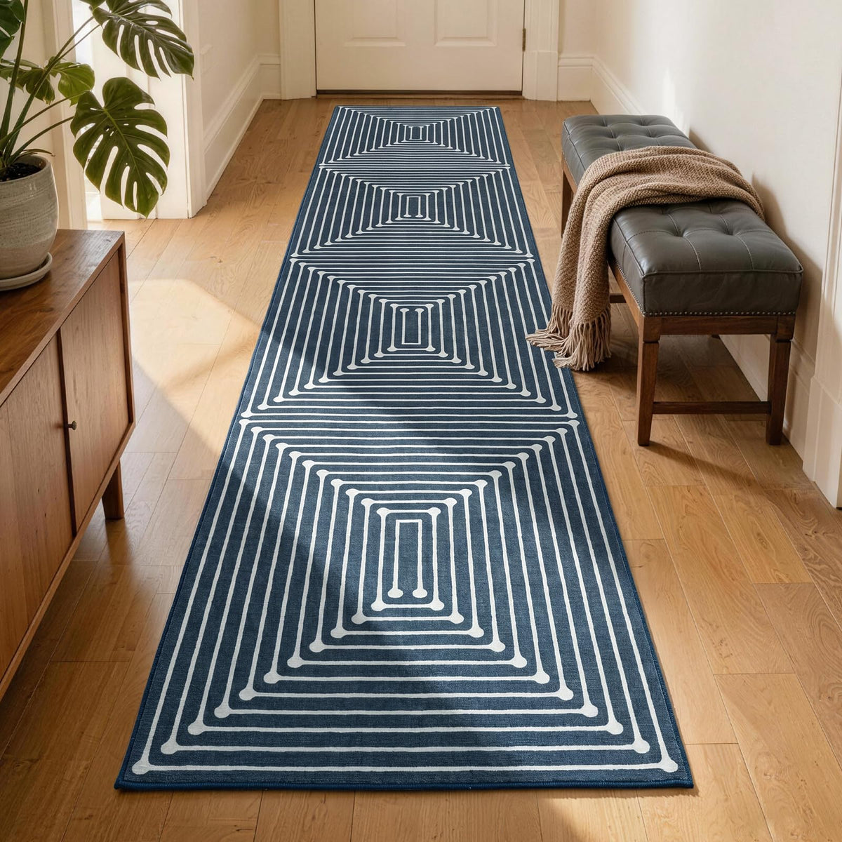 YIHOUSE Washable 5x7 Area Rugs for Living Room, Black and White Striped Rug for Bedroom Playroom Non Slip Low Pile, Soft Modern Geometric Carpet for Entryway Home Office Decor