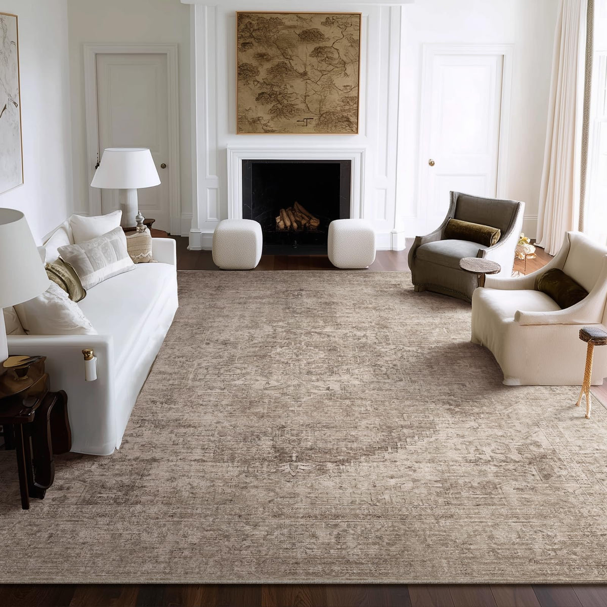 Machine Washable Rugs for Living Room: 8x10 Area Rugs for Bedroom