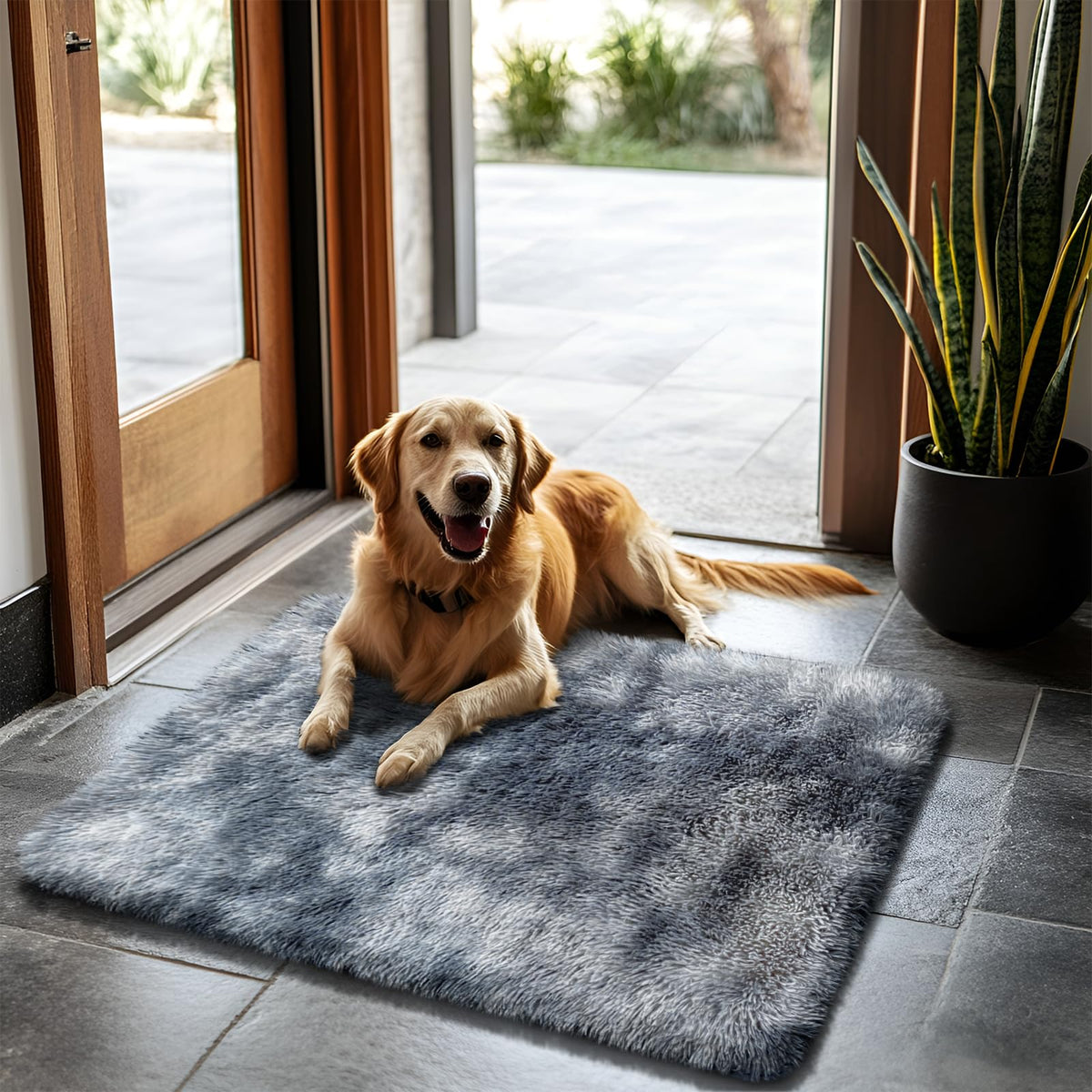 6x9 Black Fluffy Area Rug for Living Room,Large Shag Area Rugs for Bedroom