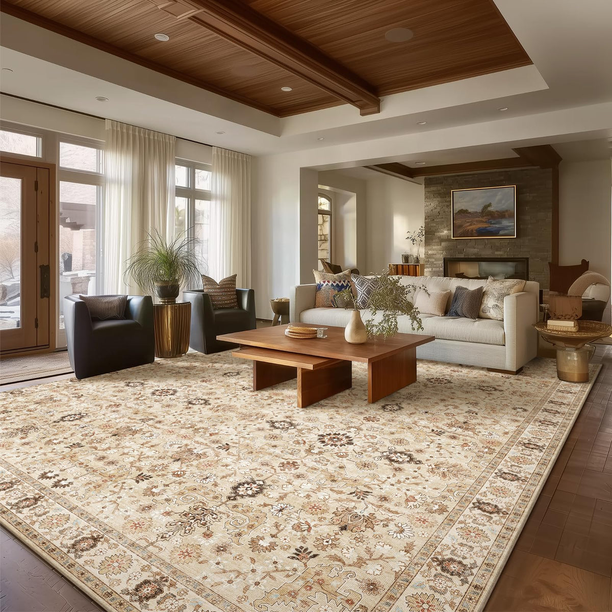 Machine Washable Rugs for Living Room: 8x10 Area Rugs for Bedroom