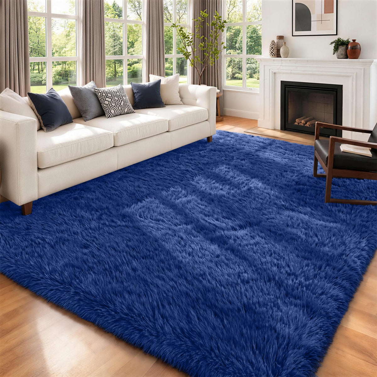 6x9 Area Rugs for Living Room Bedroom,Ultra Soft Fluffy Shag Rug Grey
