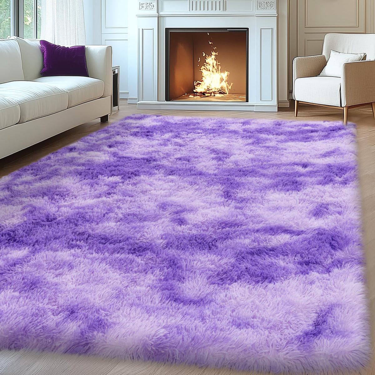 Mugorn 8x10 Area Rugs for Living Room, Large Fluffy Black Rugs for Bedroom