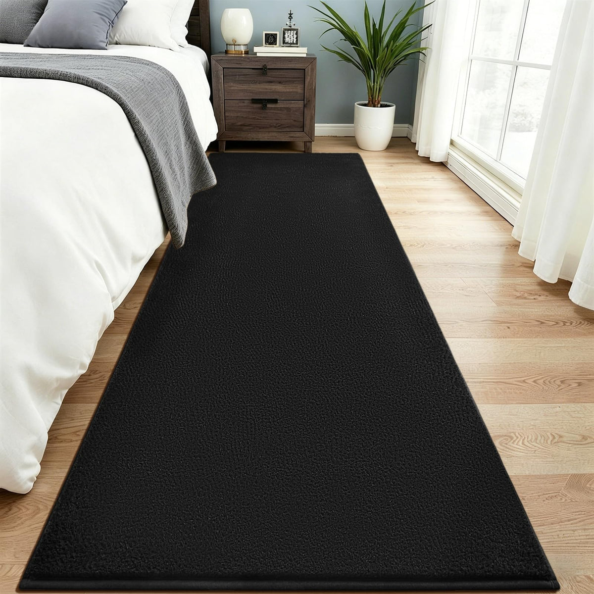 Vasofe Black Area Rugs for Living Room Bedroom, 4x6 Modern Memory Foam Rug