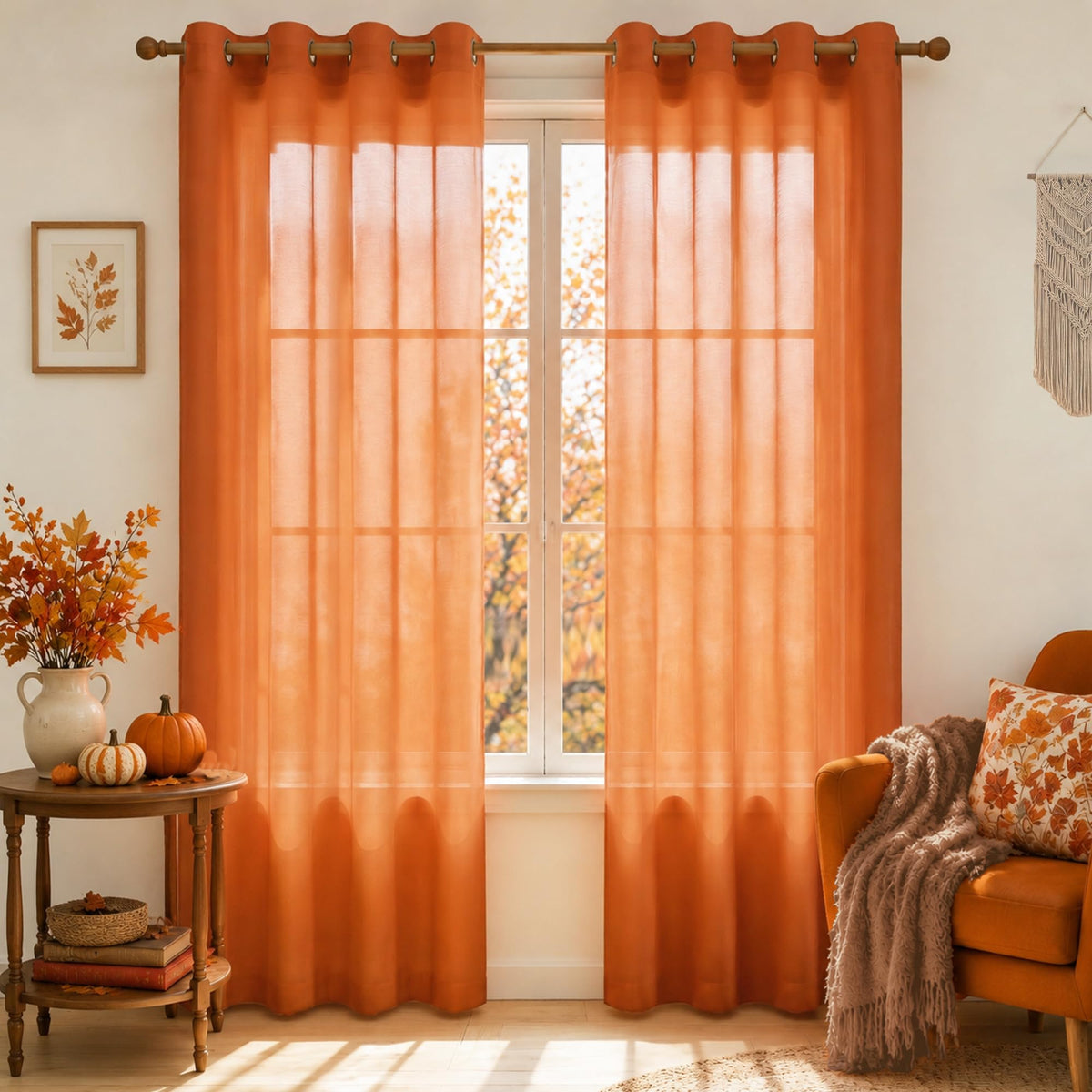 Mrs.Naturall Black Sheer Curtains 84 Inches Long for Living Room Set of 2 Panels Ring Grommet Window Curtain Panels for Bedroom 52x84 Inch Length