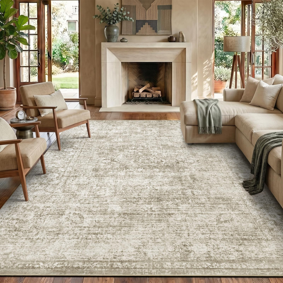 Homemate Washable Rug 9x12 Area Rugs - Vintage Rugs for Living Room