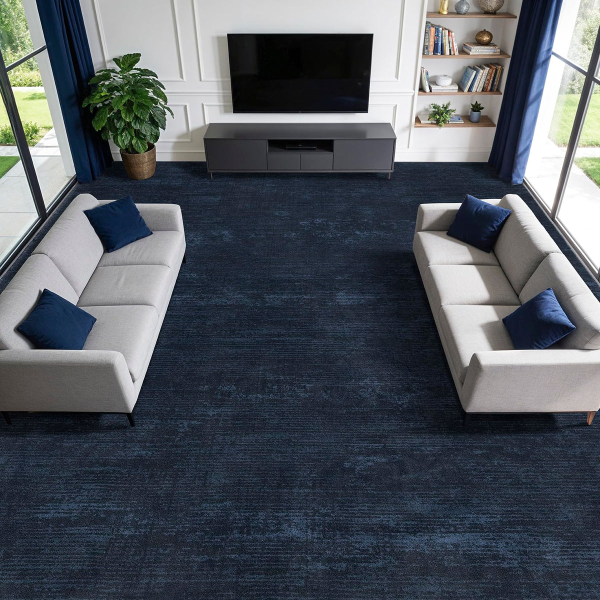8x10 Washable Area Rug, Black Solid Area Rugs for Living Room & Bedroom