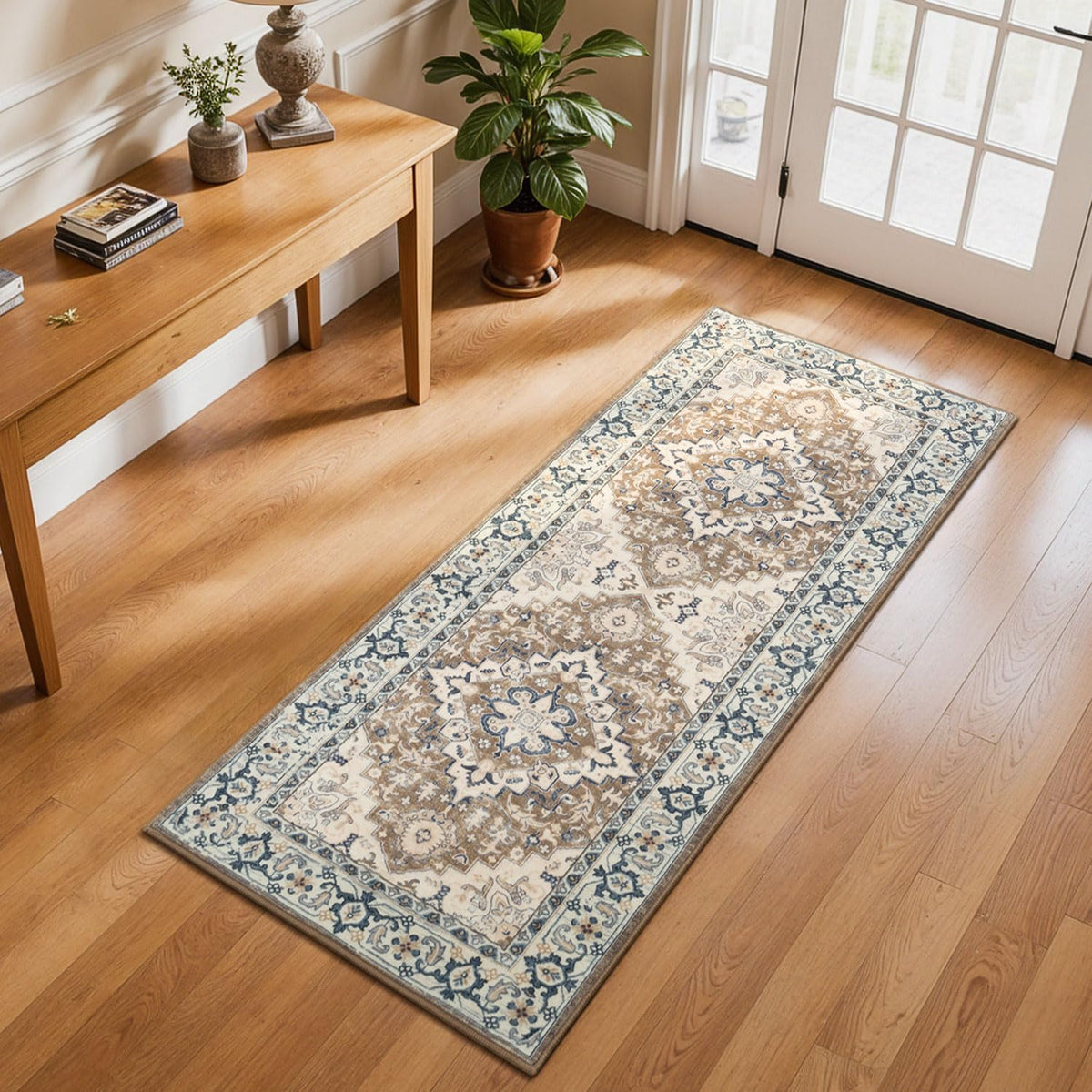 Lessymo 8 x 10 Area Rugs for Living Room, Machine Washable Rug Grey White