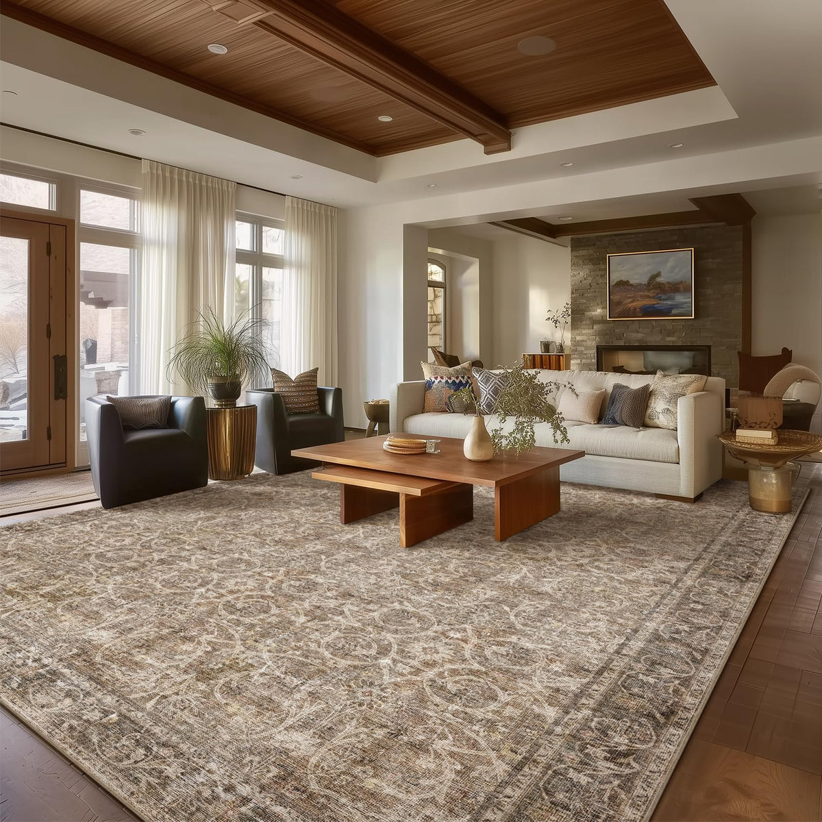 Machine Washable Rugs for Living Room: 8x10 Area Rugs for Bedroom