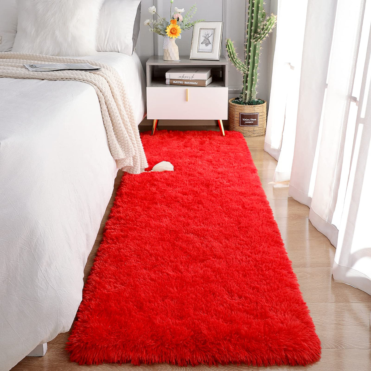 Chicrug Soft Runner Rug for Bedroom Living Room Plush Fluffy Rugs 2x6