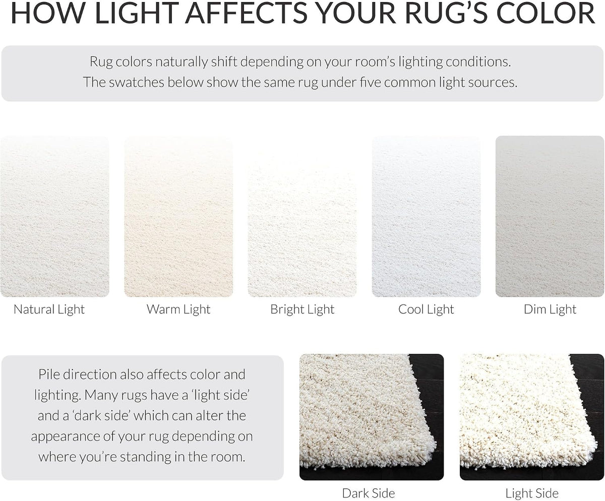 SAFAVIEH Milan Shag Collection 8' x 10' Ivory SG180 Solid Non-Shedding Living Room Bedroom Dining Room Entryway Plush 2-inch Thick Area Rug
