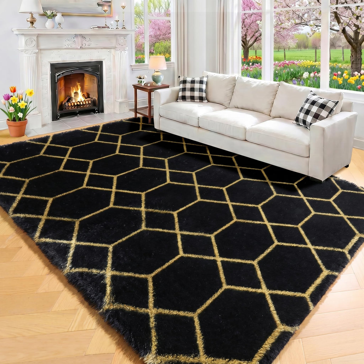 Runner Rugs for Bedroom Living Room, 2x6 Tie-Dyed Beige Hallway Area Rug