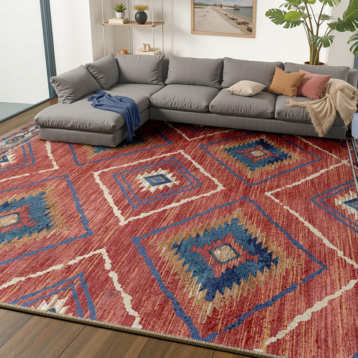 BESTSWEETIE 5'x7' Washable Area Rug for Living Room Bedroom Lightpink