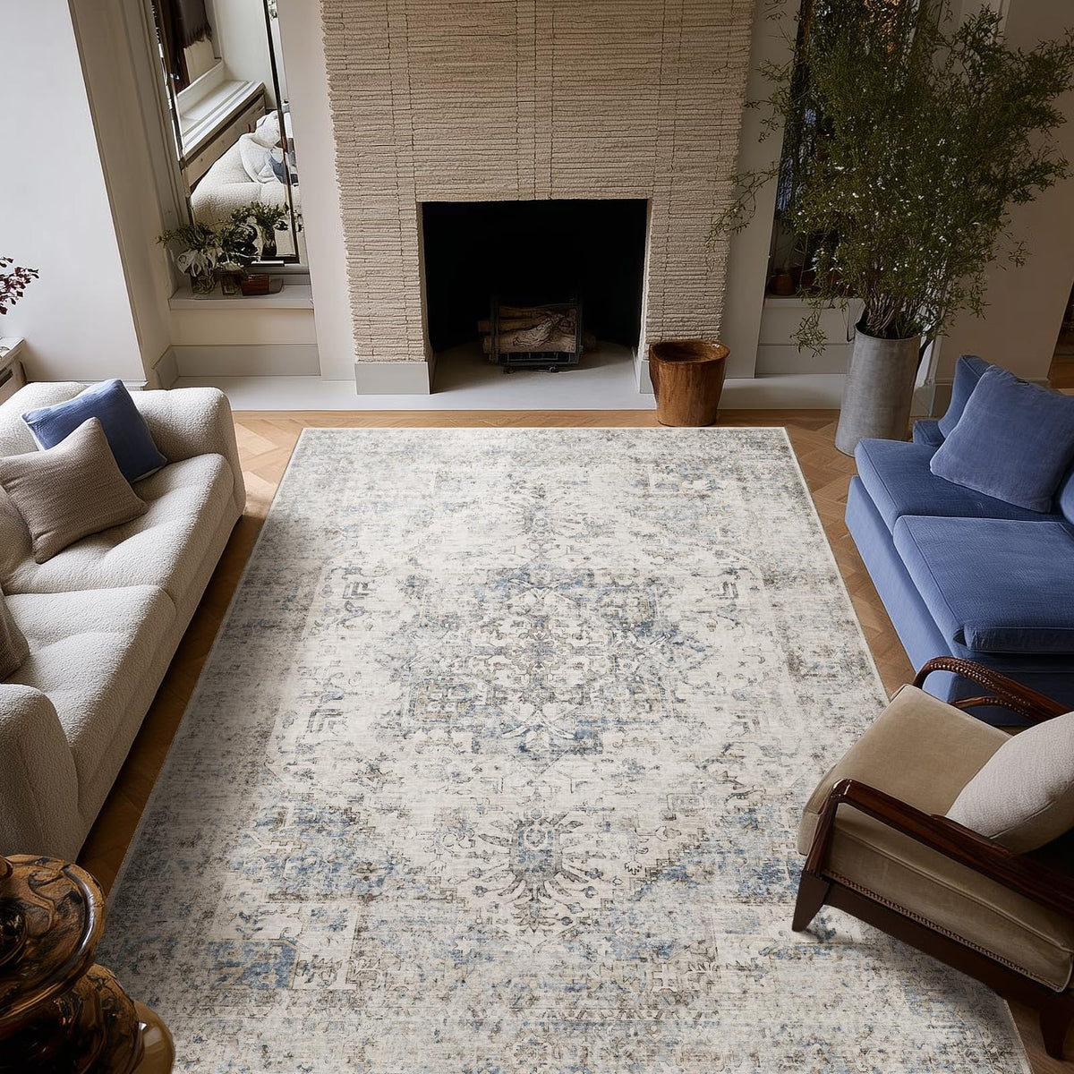 Machine Washable Rugs for Living Room: 8x10 Area Rugs for Bedroom