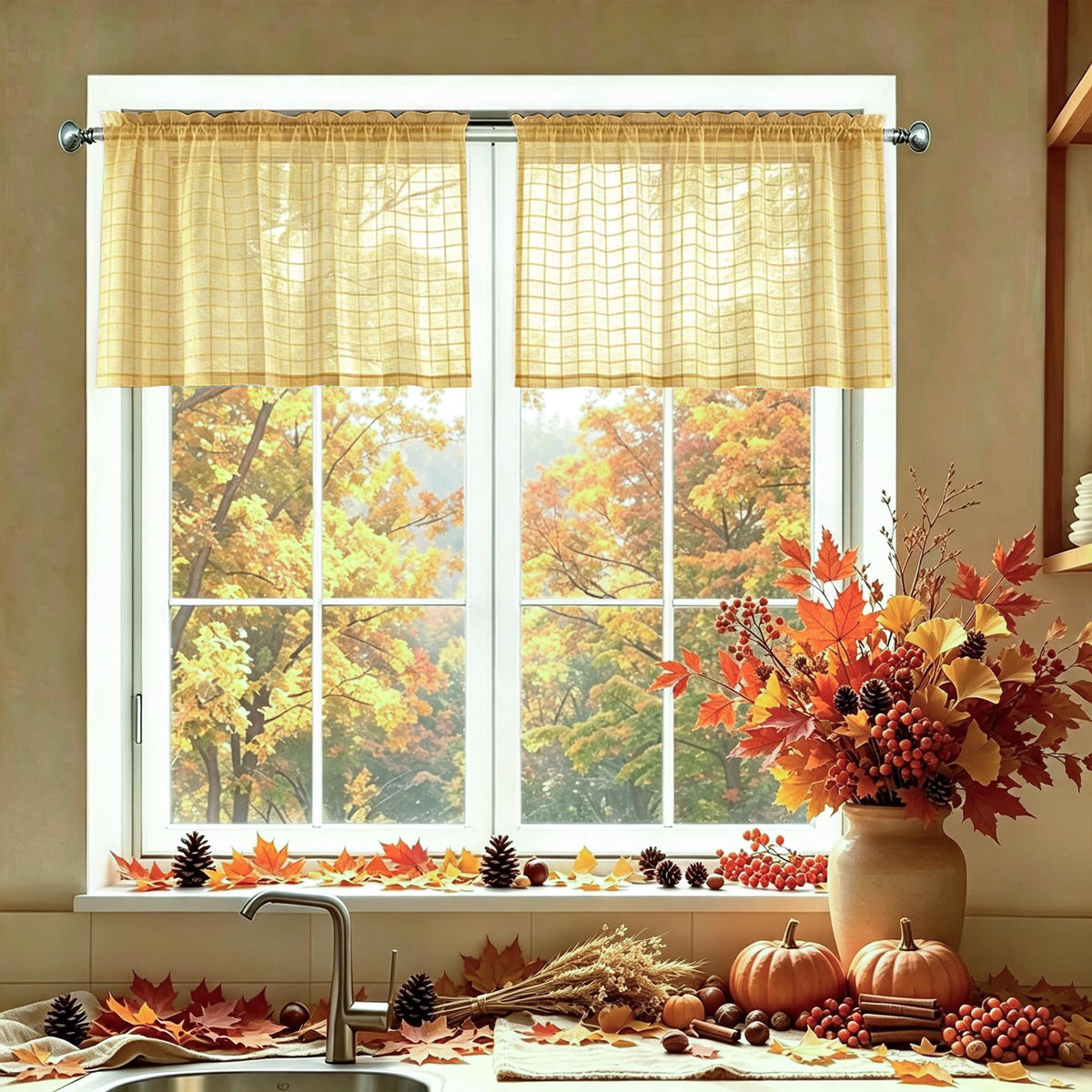 SpaceDresser Basic Rod Pocket Sheer Voile Window Curtain Panels White 1 Pair 2 Panels 52 Width 84 Inch Long for Kitchen Bedroom Children Living Room Yard(White,52 W x 84 L)