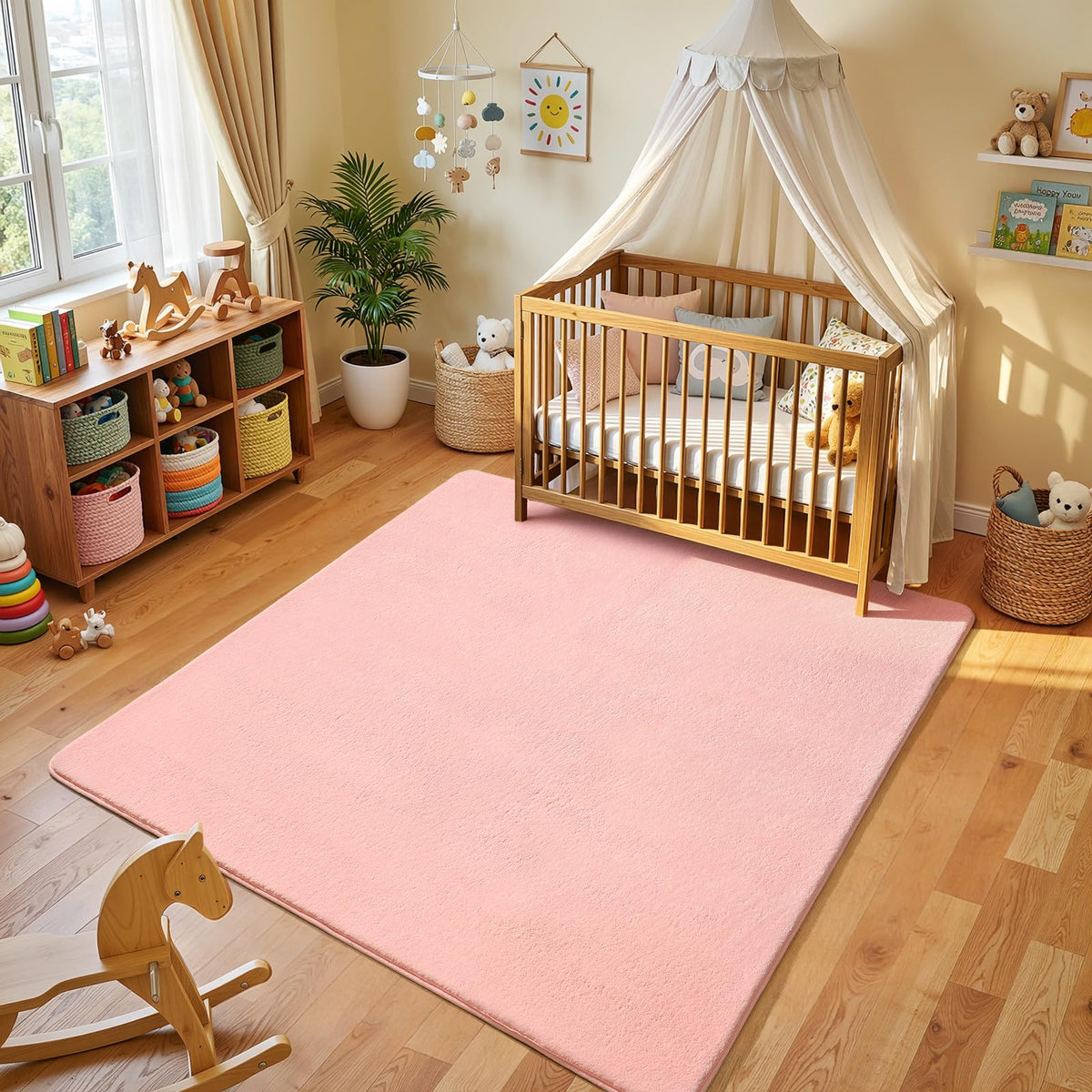 Amearea Modern Area Rugs for Bedroom Living Room, 4x6 Black Memory Foam Rug