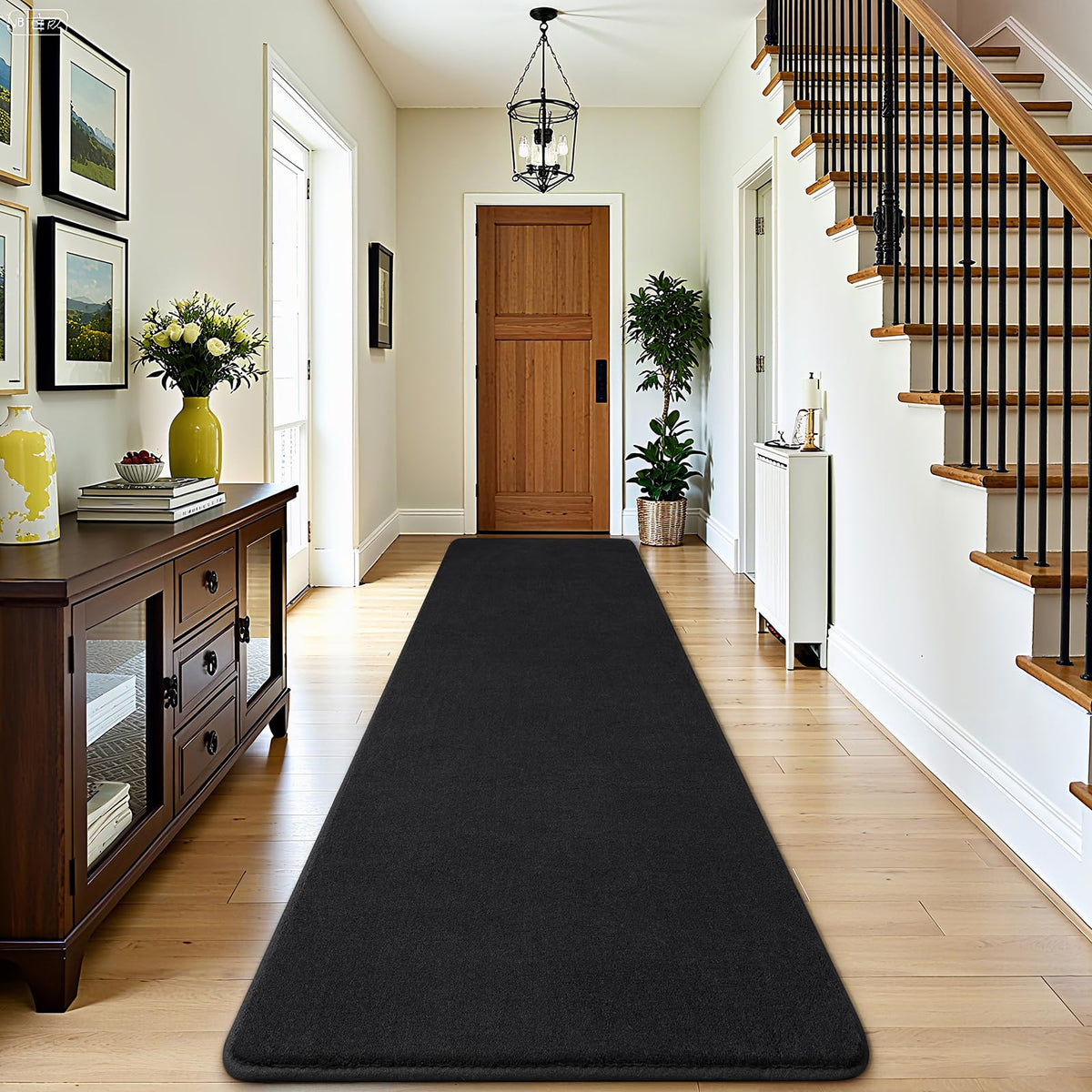 Amearea Modern Area Rugs for Bedroom Living Room, 4x6 Black Memory Foam Rug