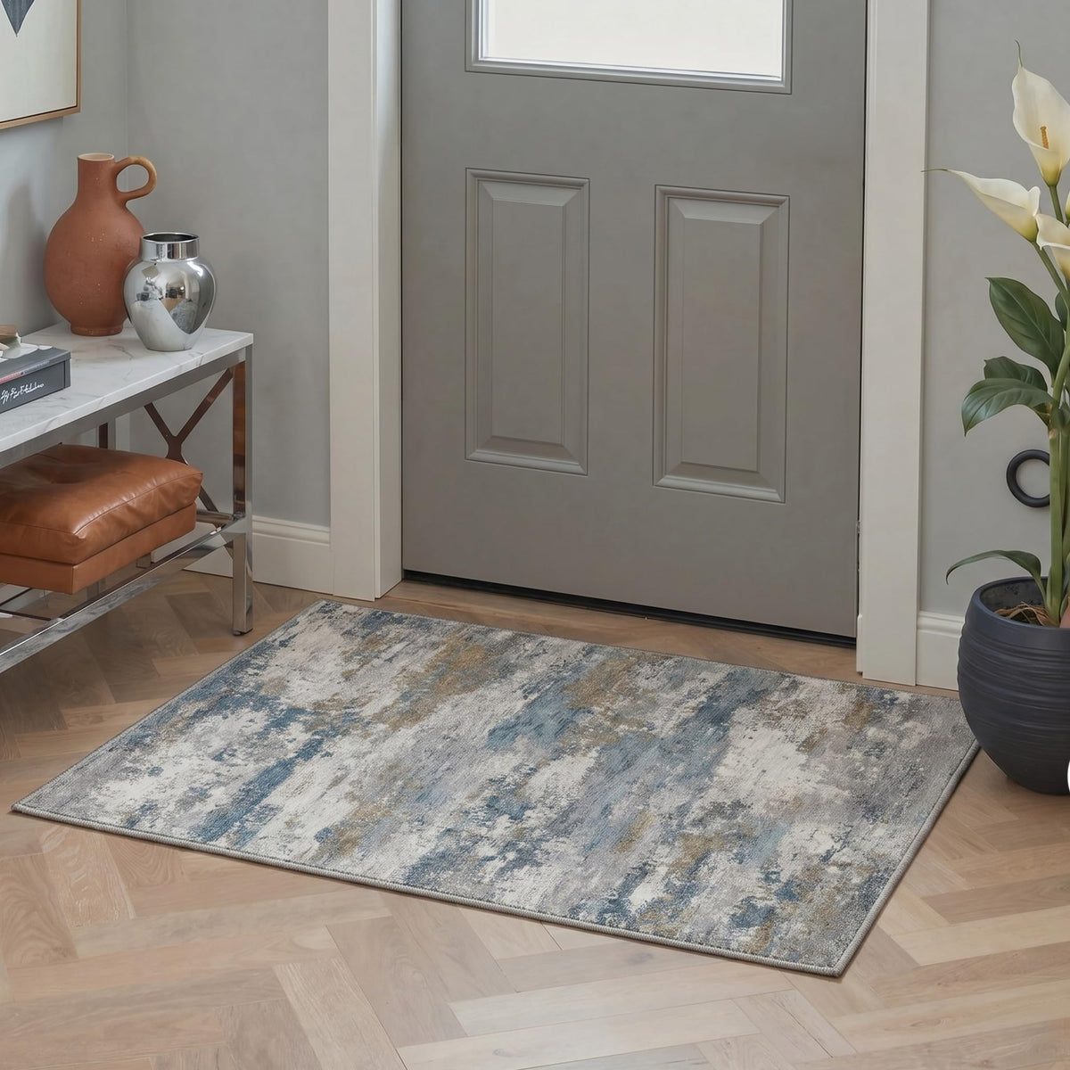 BEIMO 5x7 Green Abstract Area Rug, Washable Non-Slip for Bedroom