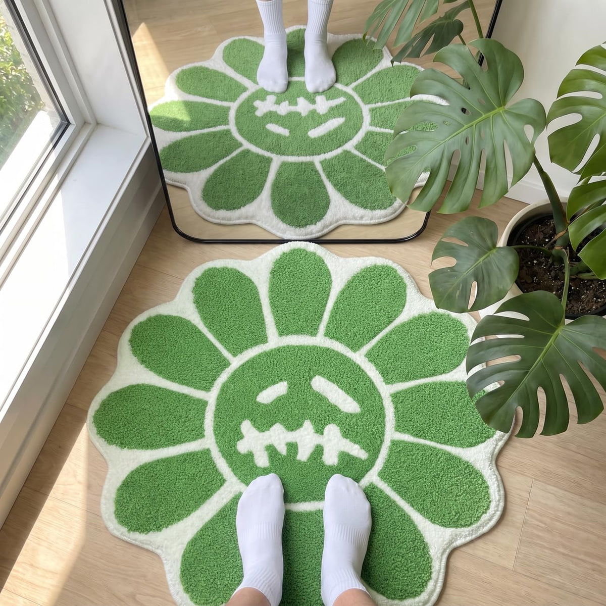Trippy Happy Face Rug Cool Rugs Graphic Design Tufted Bathroom Rugs