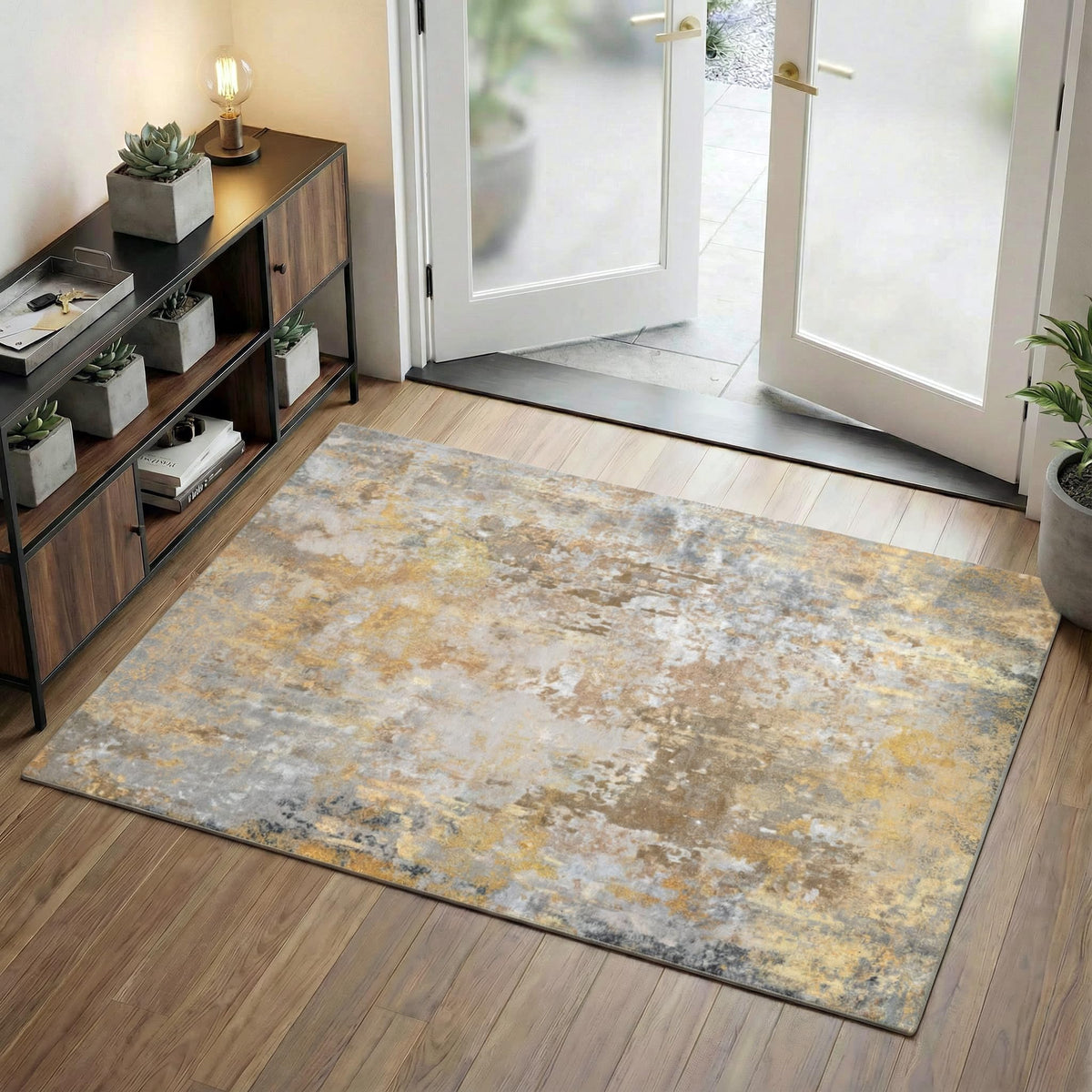 Black Washable Rug 5x7 Area Rugs for Living Room Bedroom Carpet
