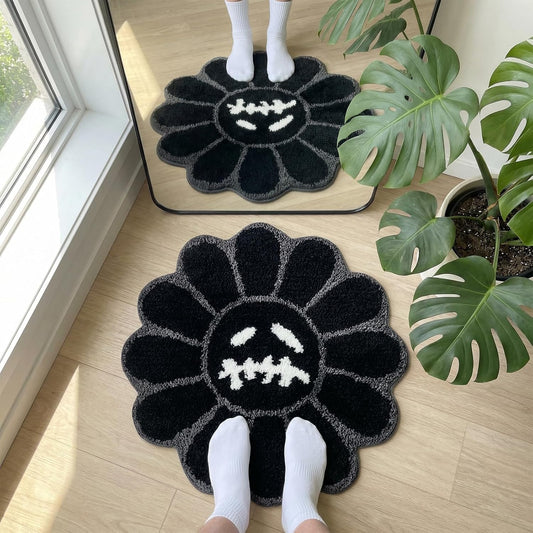 Trippy Happy Face Rug Cool Rugs Graphic Design Tufted Bathroom Rugs