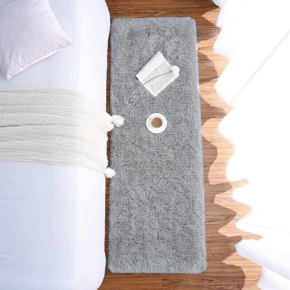 Chicrug Soft Runner Rug for Bedroom Living Room Plush Fluffy Rugs 2x6