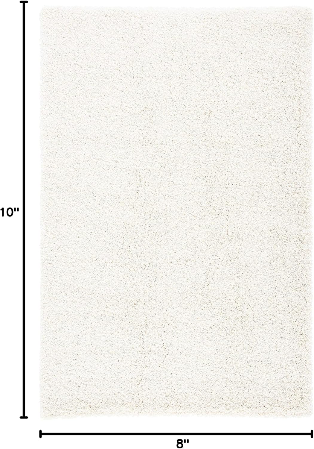 SAFAVIEH Milan Shag Collection 8' x 10' Ivory SG180 Solid Non-Shedding Living Room Bedroom Dining Room Entryway Plush 2-inch Thick Area Rug