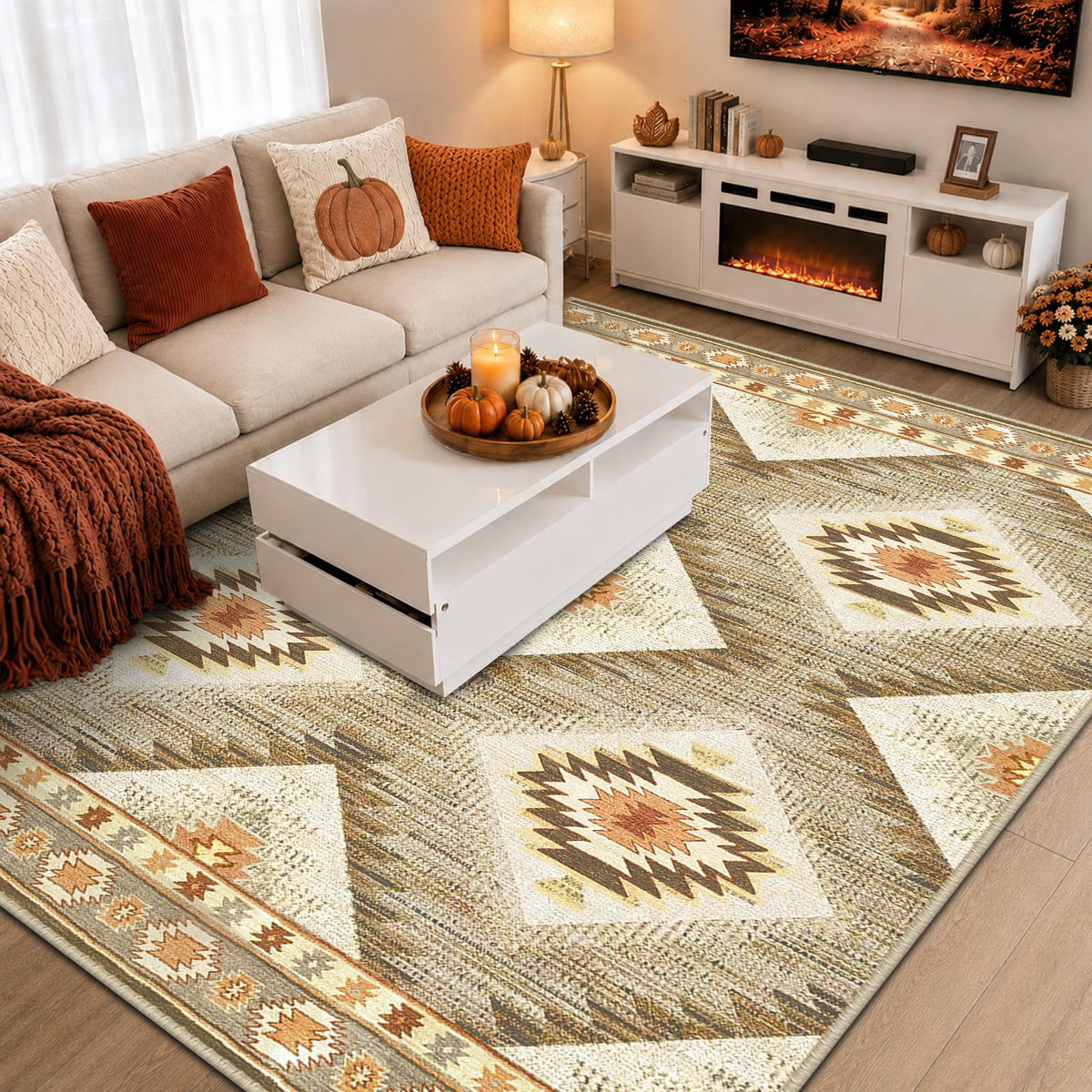 BESTSWEETIE 5'x7' Washable Area Rug for Living Room Bedroom Lightpink