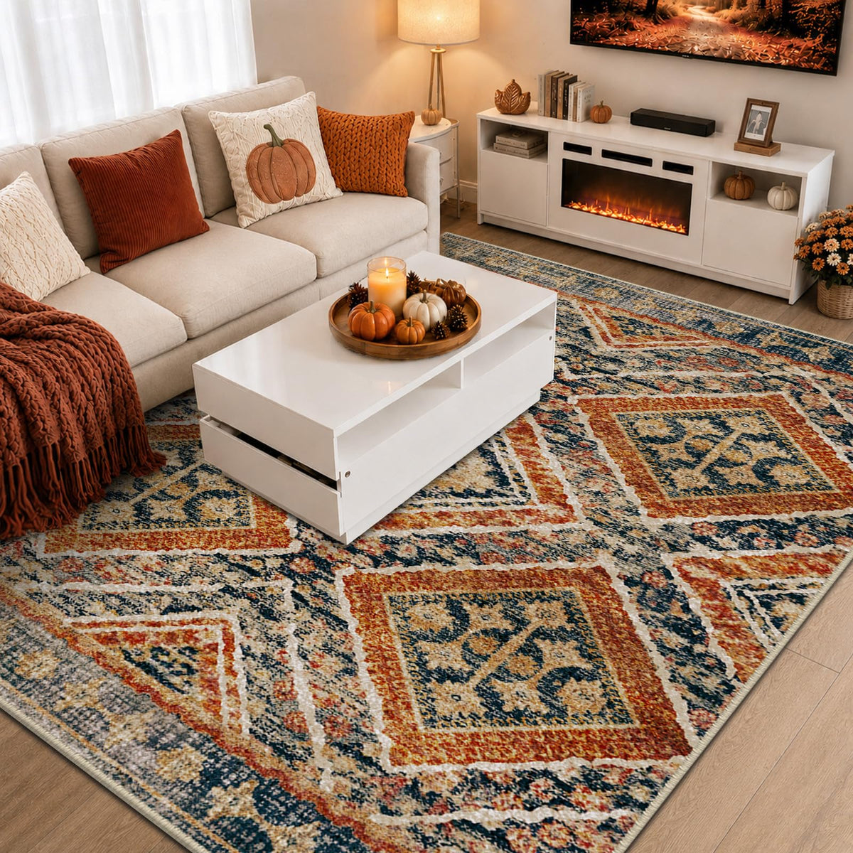 BESTSWEETIE 5'x7' Washable Area Rug for Living Room Bedroom Lightpink
