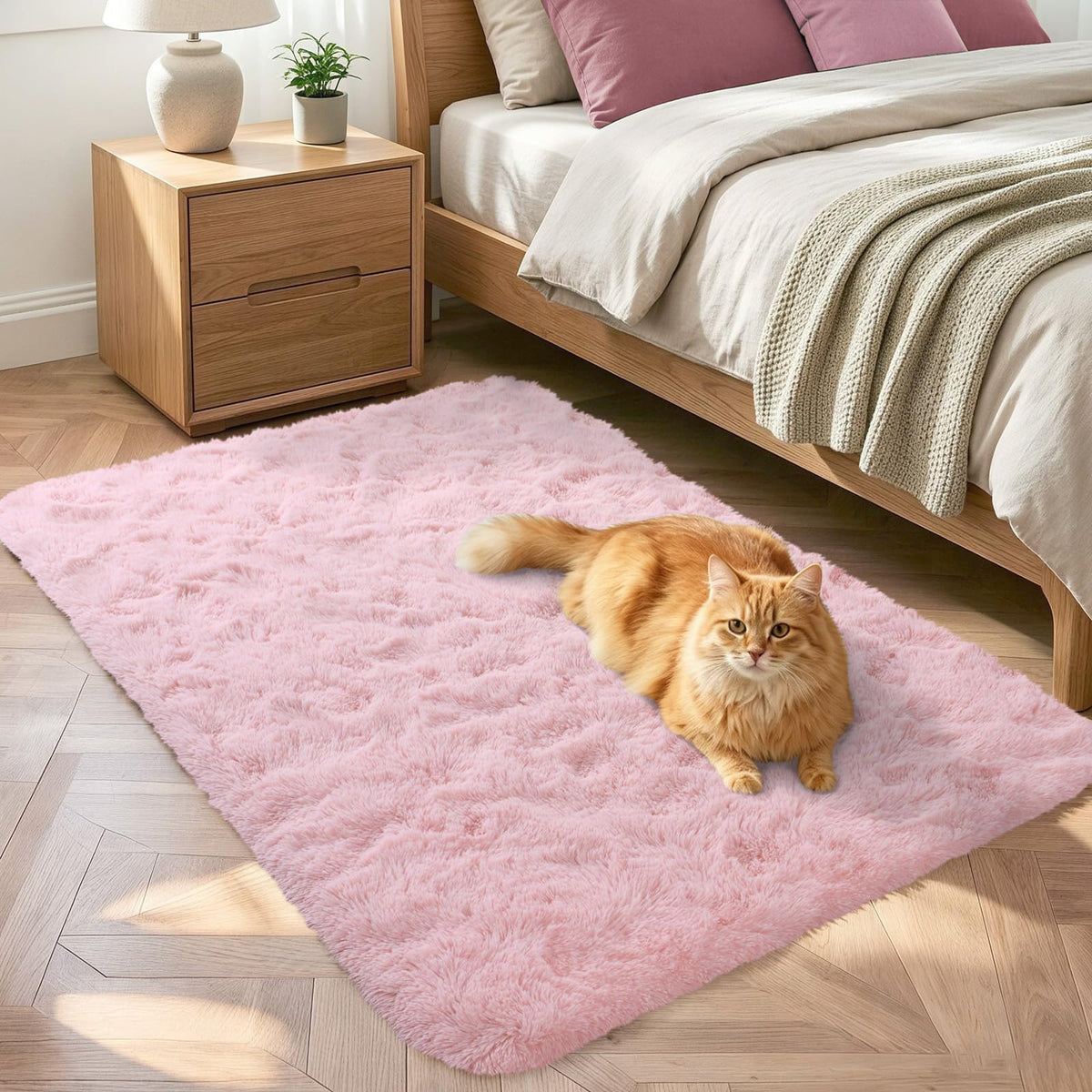 Noahas 2x6 Black Fluffy Soft Runner Rug Non-Slip for Bedroom Dorm Hallway