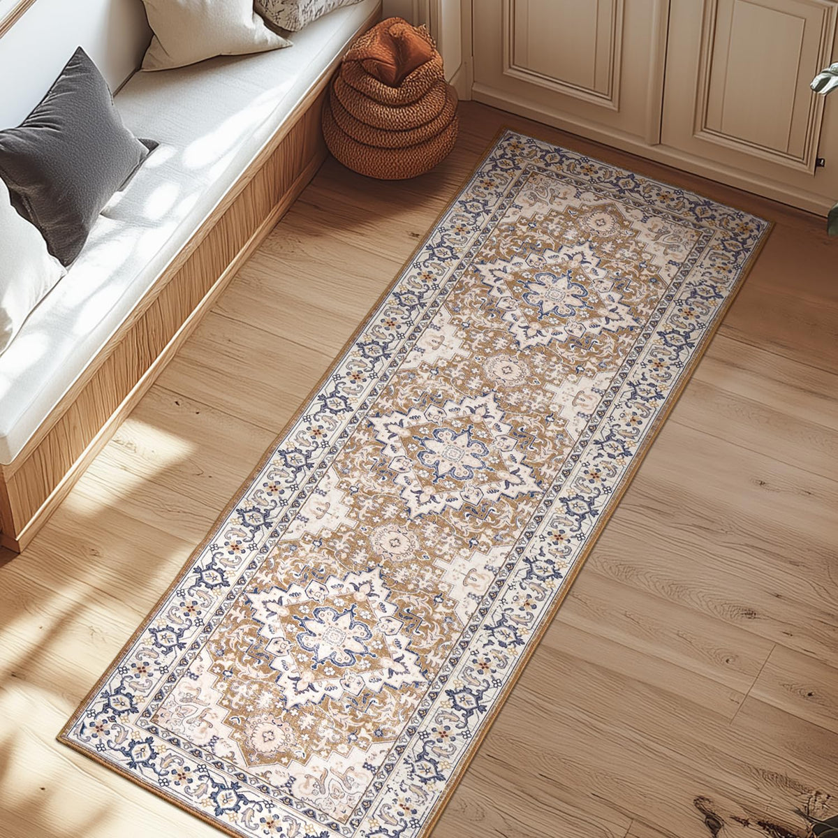 Lessymo 8 x 10 Area Rugs for Living Room, Machine Washable Rug Grey White