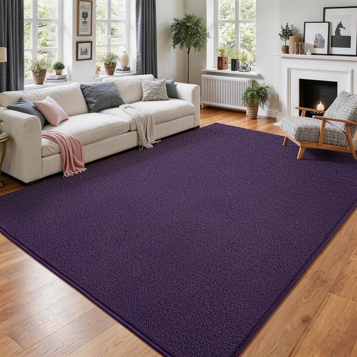 Vasofe Black Area Rugs for Living Room Bedroom, 4x6 Modern Memory Foam Rug