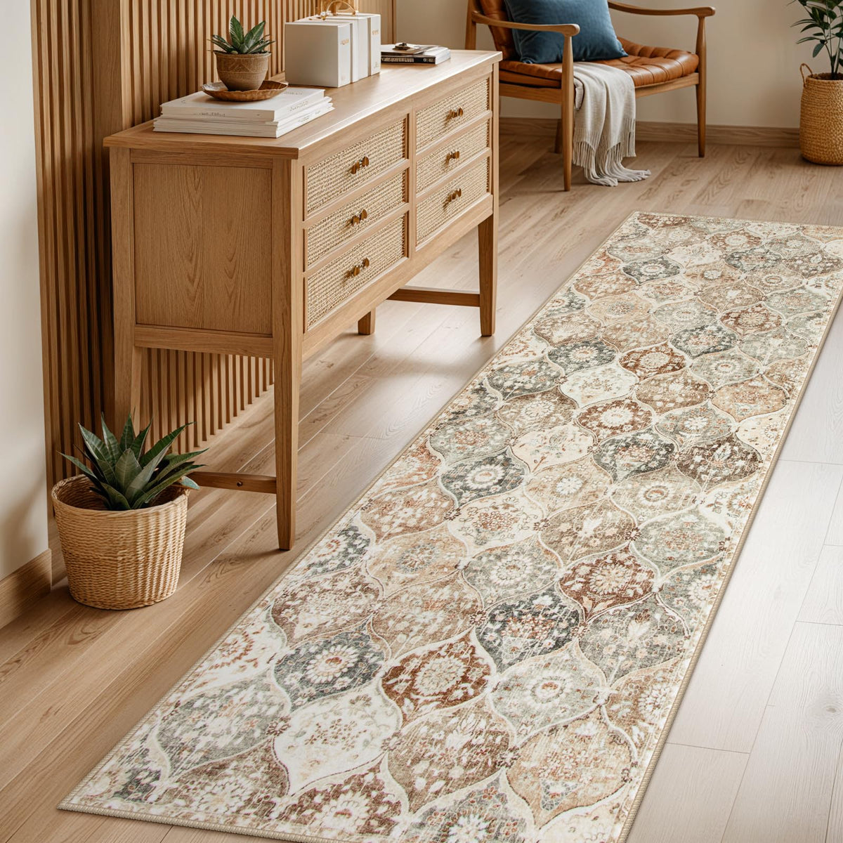 Lahome Moroccan Washable Small Area Rug, 3x5 Rug for Bedroom Living Room
