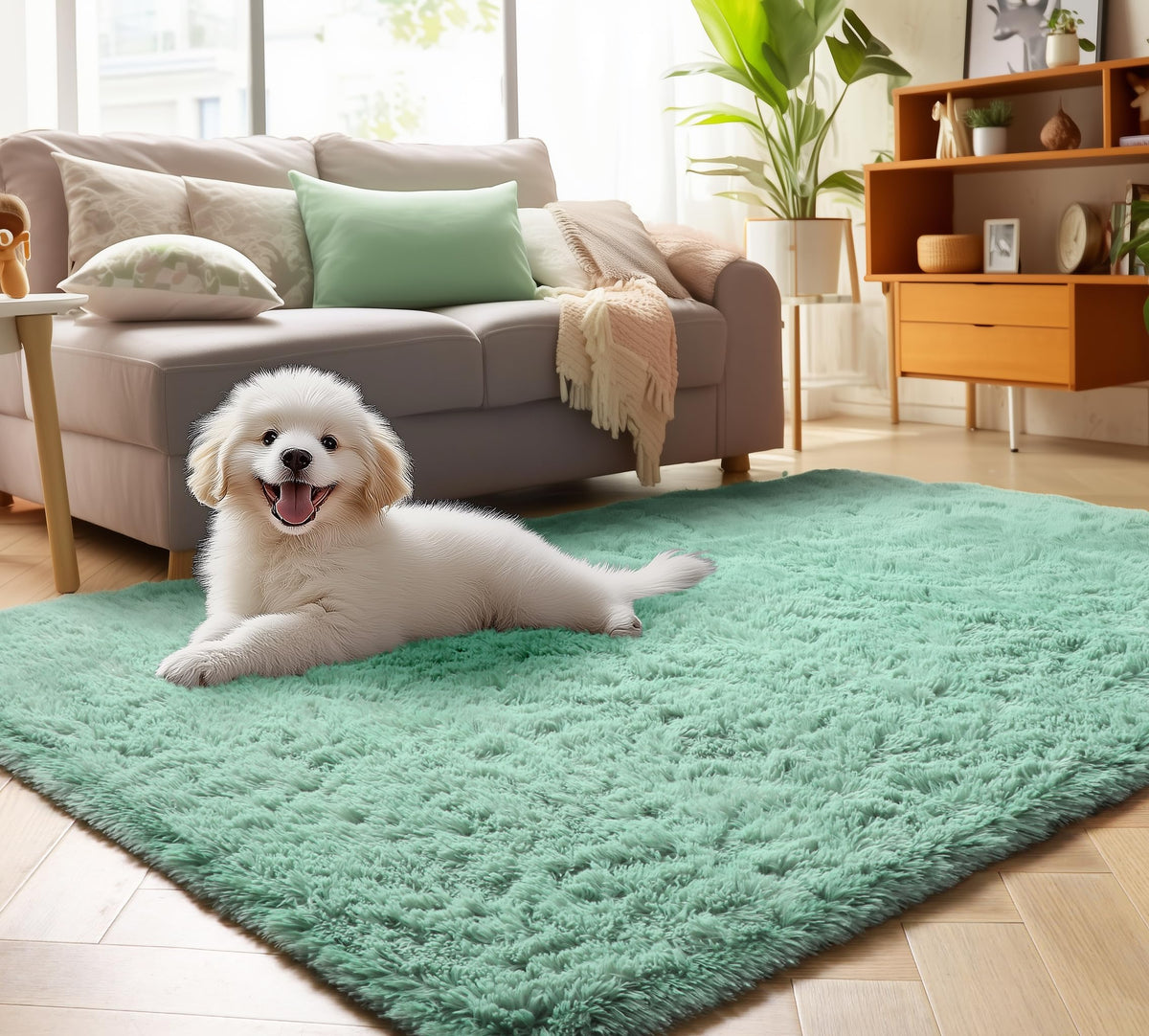 Runner Rugs for Bedroom Living Room, 2x6 Tie-Dyed Beige Hallway Area Rug