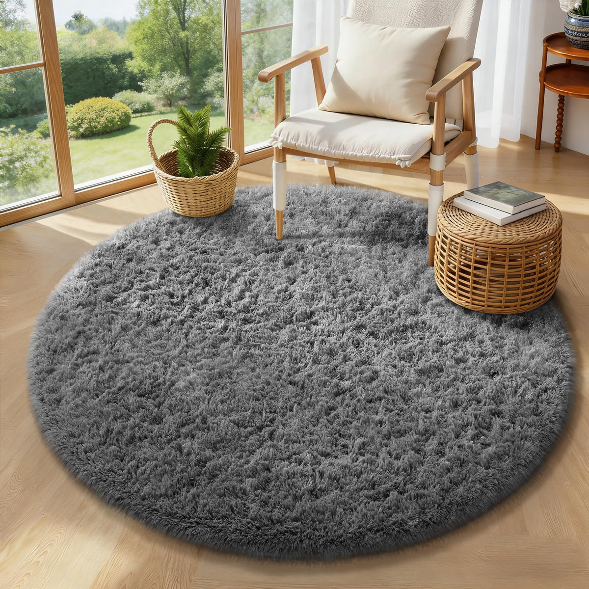 Ophanie 5x7 Area Rugs for Living Room Ivory, Fluffy Shag Large Fuzzy Plush Soft Rug, Shaggy Floor Big Carpets for Bedroom Nursery, Kids Home Decor Aesthetic with Over 99 pcs Pile fibers