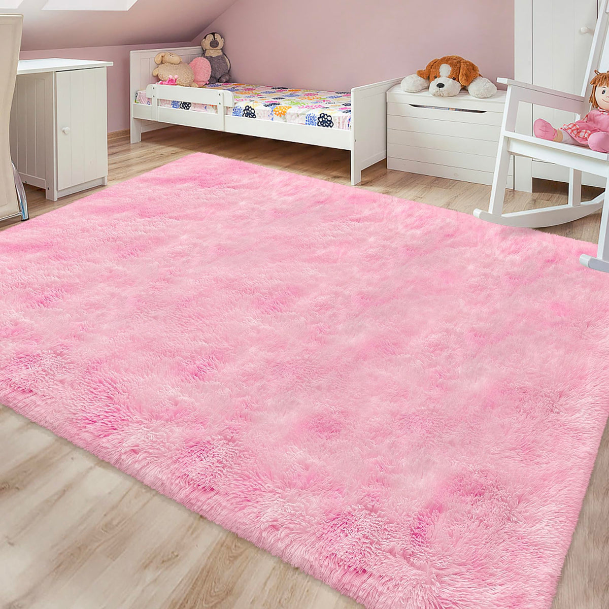 Tie-Dyed Runner Rug for Bedroom Black Grey 2x6ft Fluffy Area Rug Bedside Runner Rug for Kids Room Boys Teens Nursery Baby Living Room Dorm Home Decor Carpets