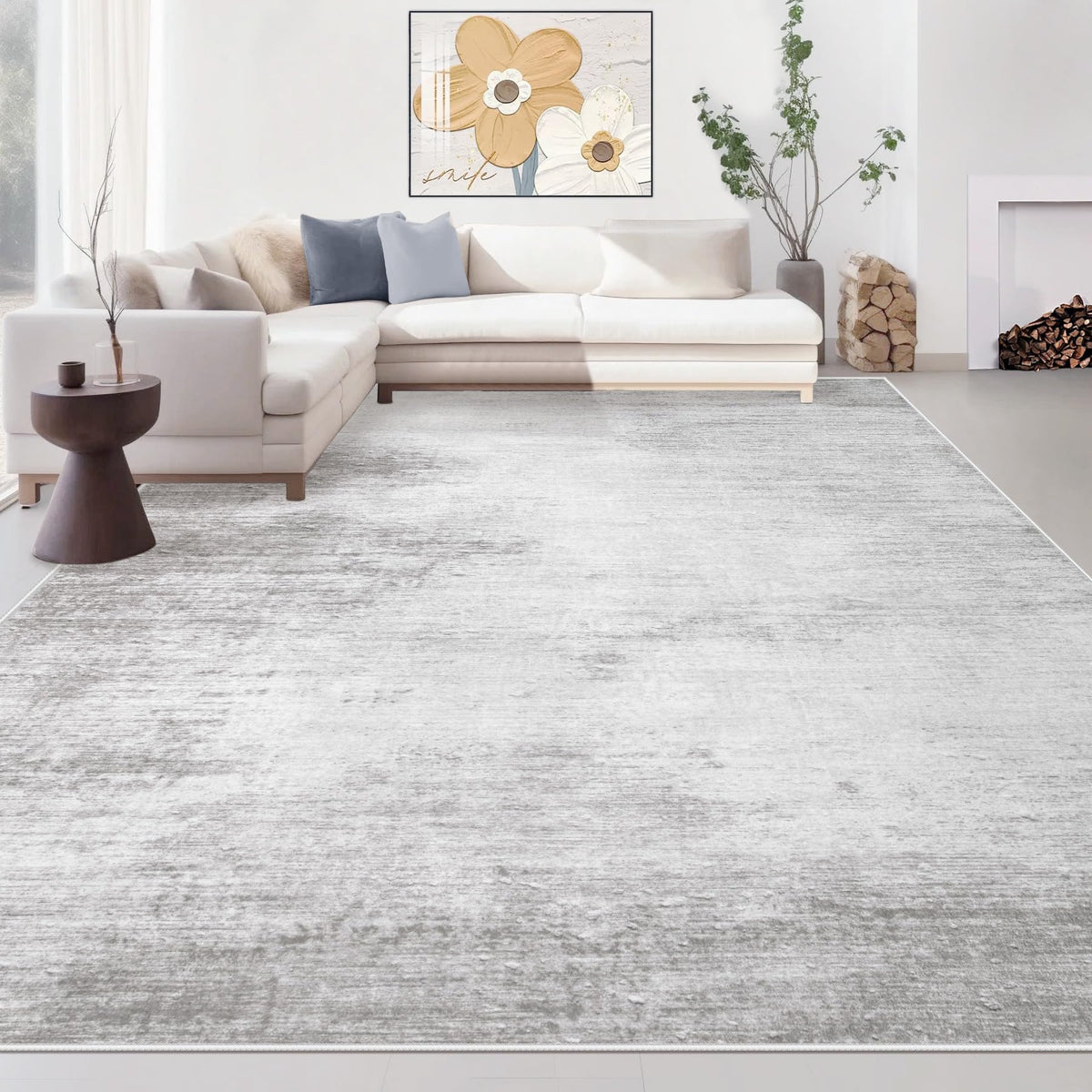 Area Rugs 8x10 Living Room: Washable Rug Modern Abstract Large Rugs Soft Non Slip Neutral Rug Stain Resistant Indoor Carpet for Bedroom Kitchen Dining Room Table Nursery Home Office Rugs(Beige,8'x10')