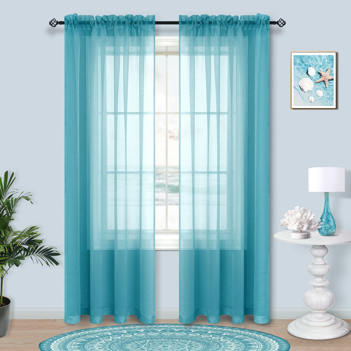 Pitalk Terracotta Curtains 84 Inch Length for Living Room 2 Panel Sets Rod Pocket Sheer Curtains for Living Room Rust Burnt Orange Red