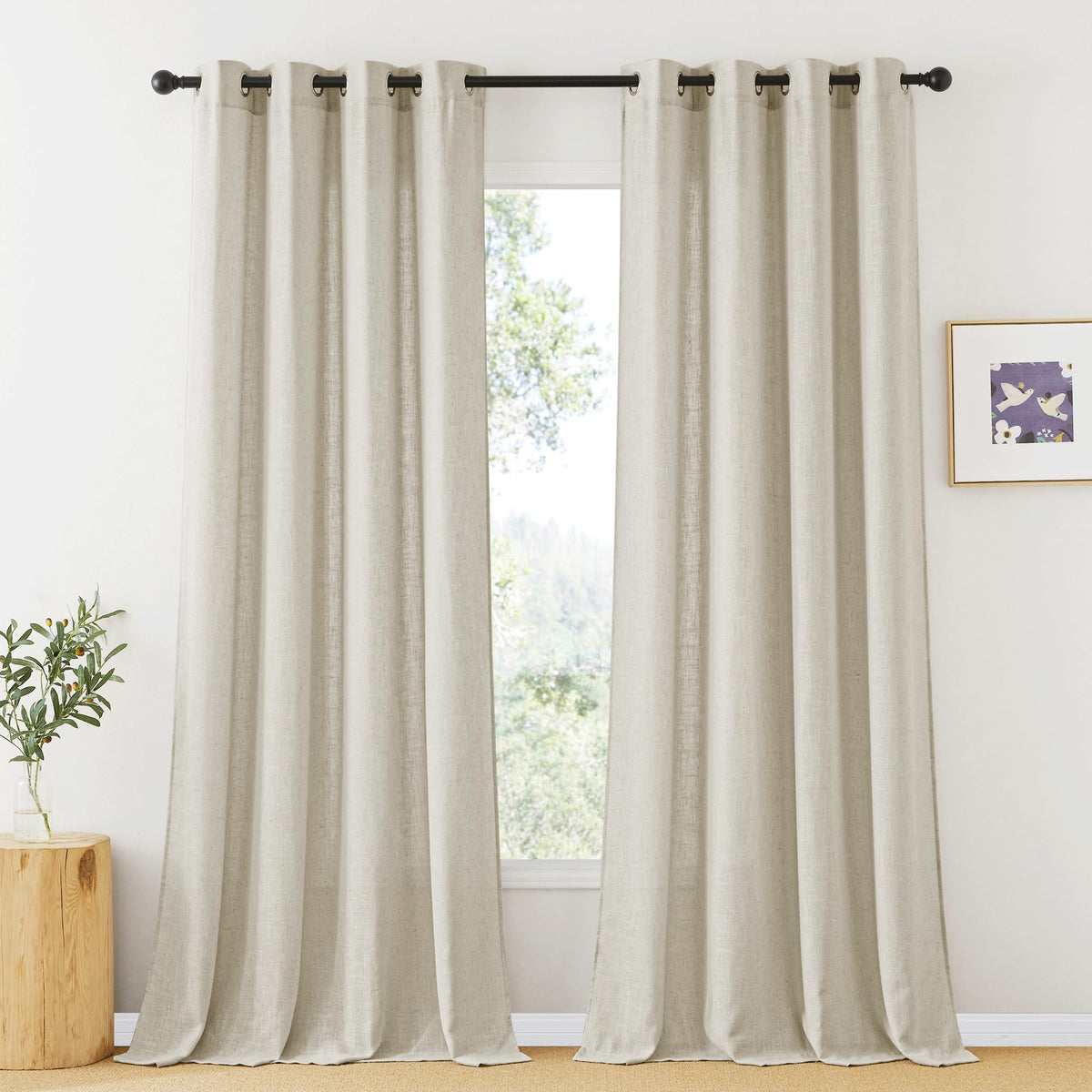 RYB HOME Sliding Patio Door Sheer Curtains, Extra Wide Room Divider Drape