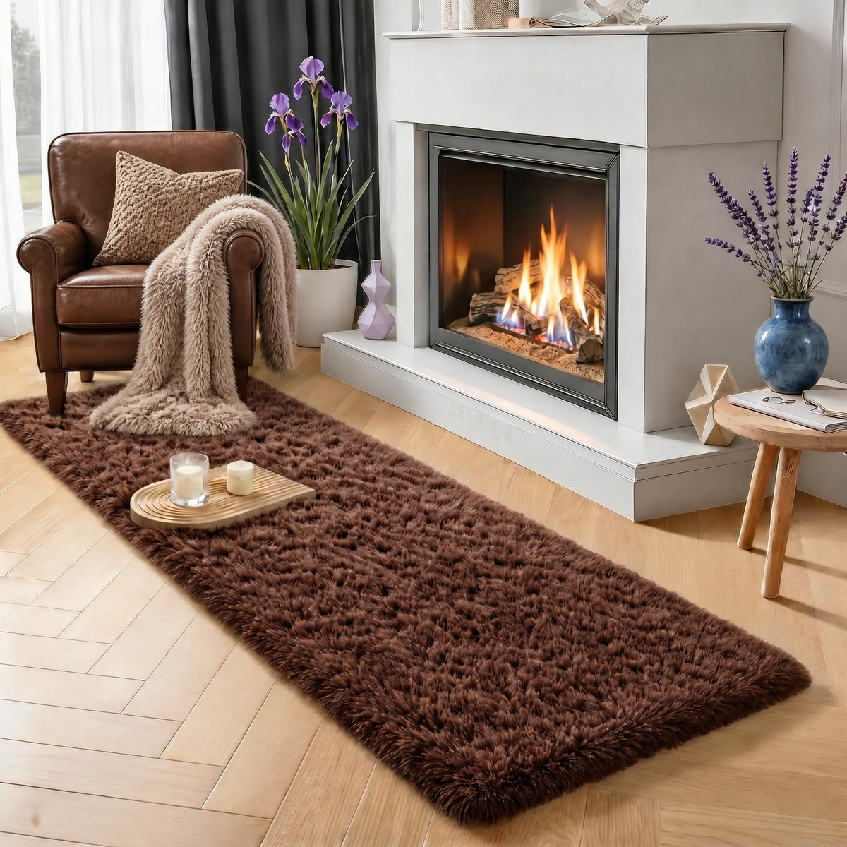 Rainbow Area Rugs for Girls Bedroom Fluffy Soft Vibrant Rugs Kids Playroom