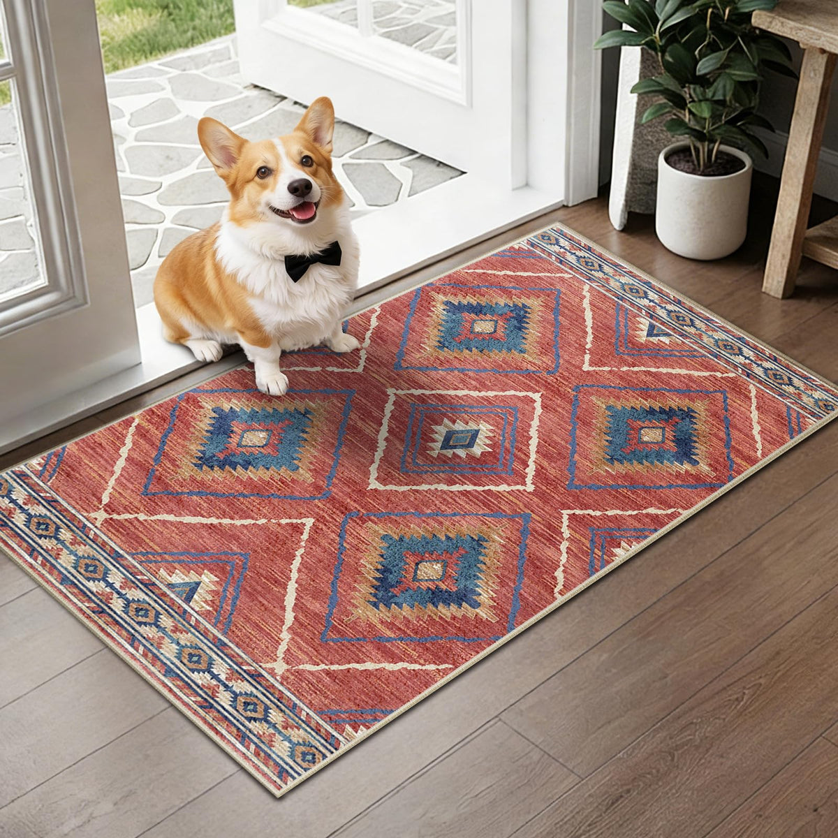 BESTSWEETIE 5'x7' Washable Area Rug for Living Room Bedroom Lightpink