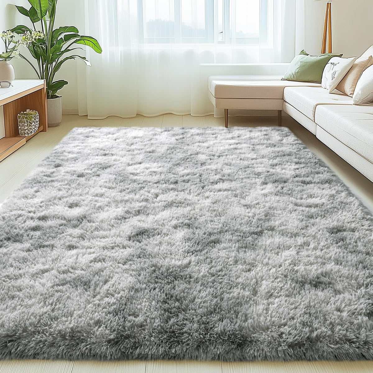 Mugorn 8x10 Area Rugs for Living Room, Large Fluffy Black Rugs for Bedroom