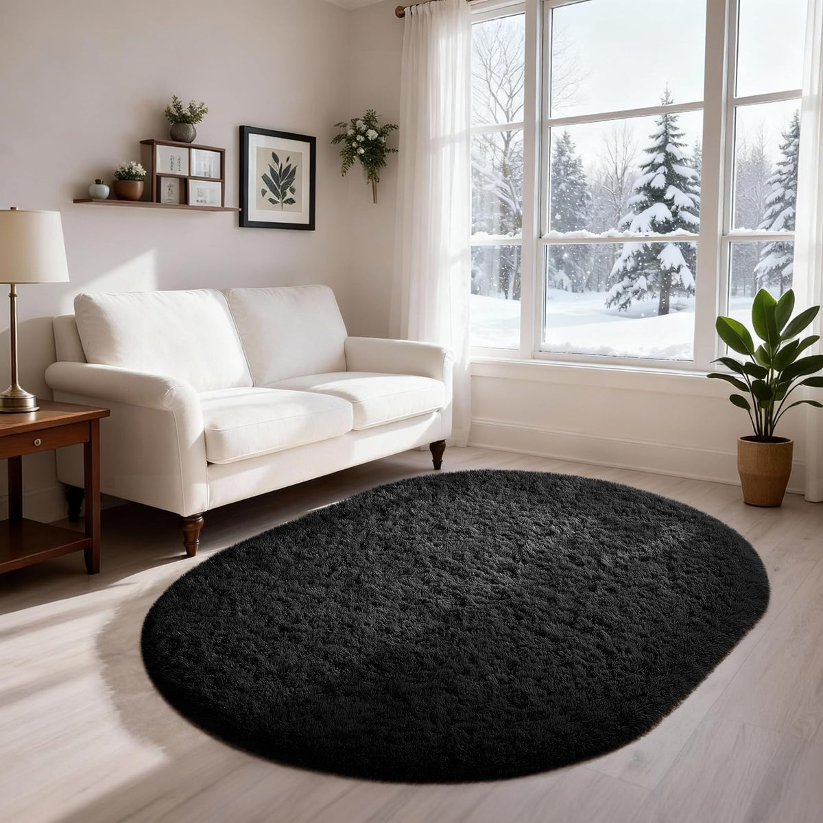 Ophanie 5x7 Area Rugs for Living Room Ivory, Fluffy Shag Large Fuzzy Plush Soft Rug, Shaggy Floor Big Carpets for Bedroom Nursery, Kids Home Decor Aesthetic with Over 99 pcs Pile fibers