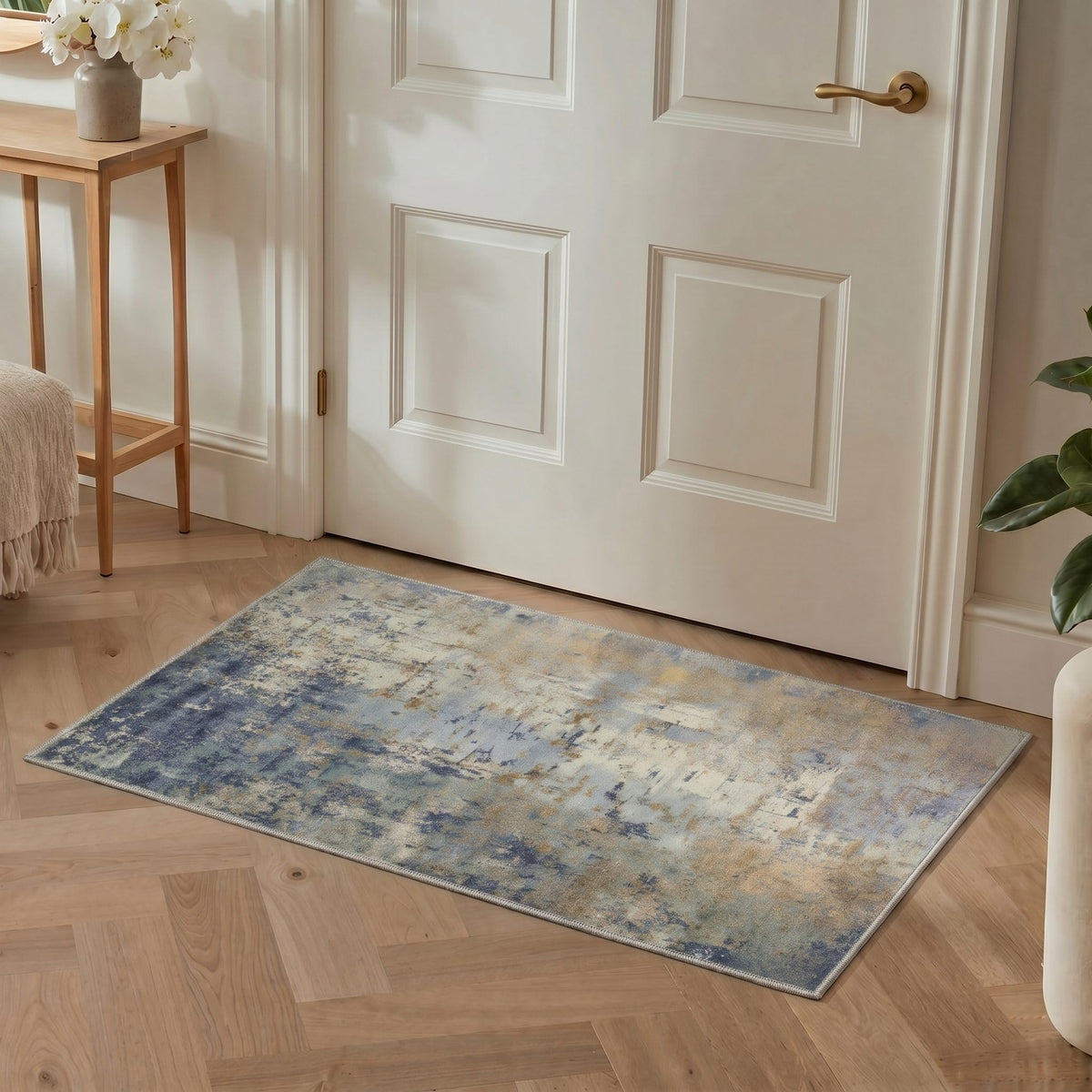BEIMO 5x7 Green Abstract Area Rug, Washable Non-Slip for Bedroom
