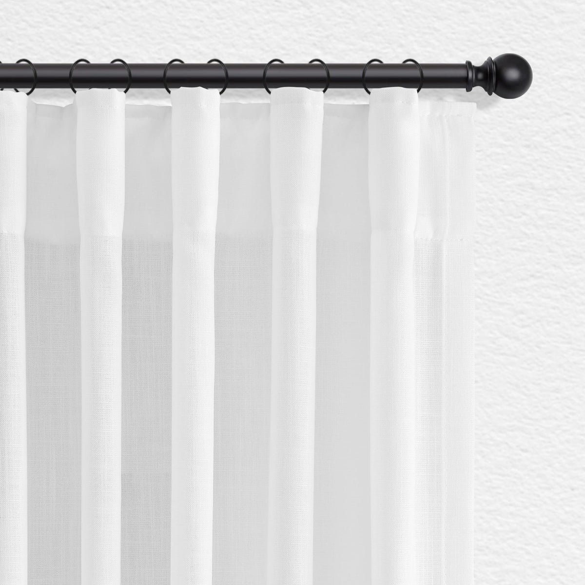 Jowels Natural Linen Curtains 84 Inches Long 2 Panels for Living Room