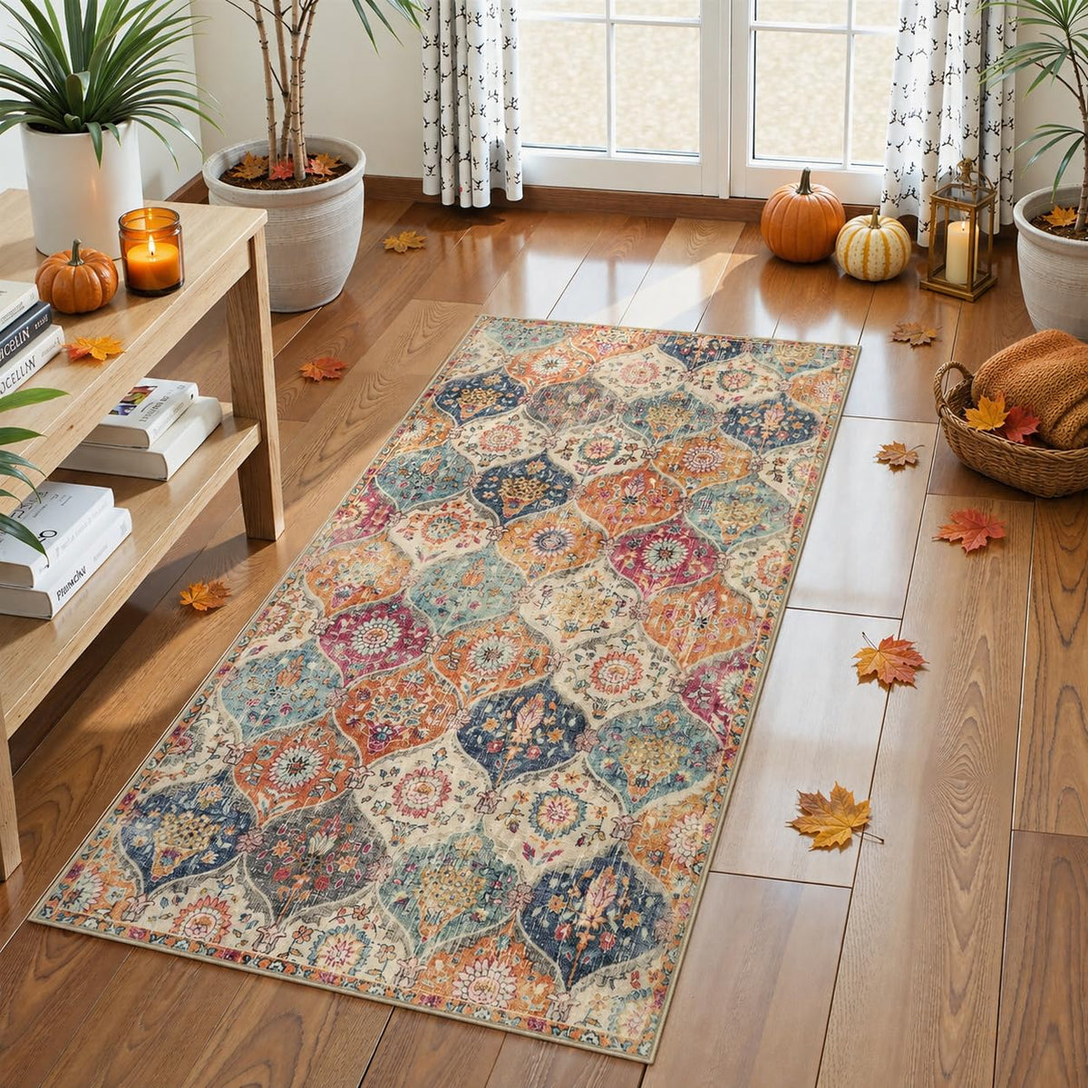 Lahome Moroccan Washable Small Area Rug, 3x5 Rug for Bedroom Living Room