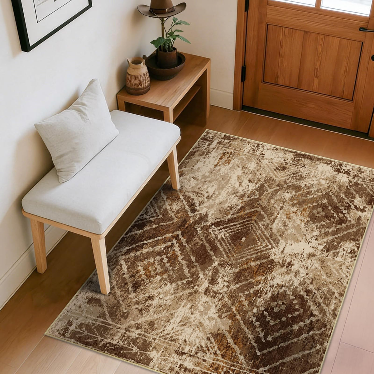BESTSWEETIE 5'x7' Washable Area Rug for Living Room Bedroom Lightpink