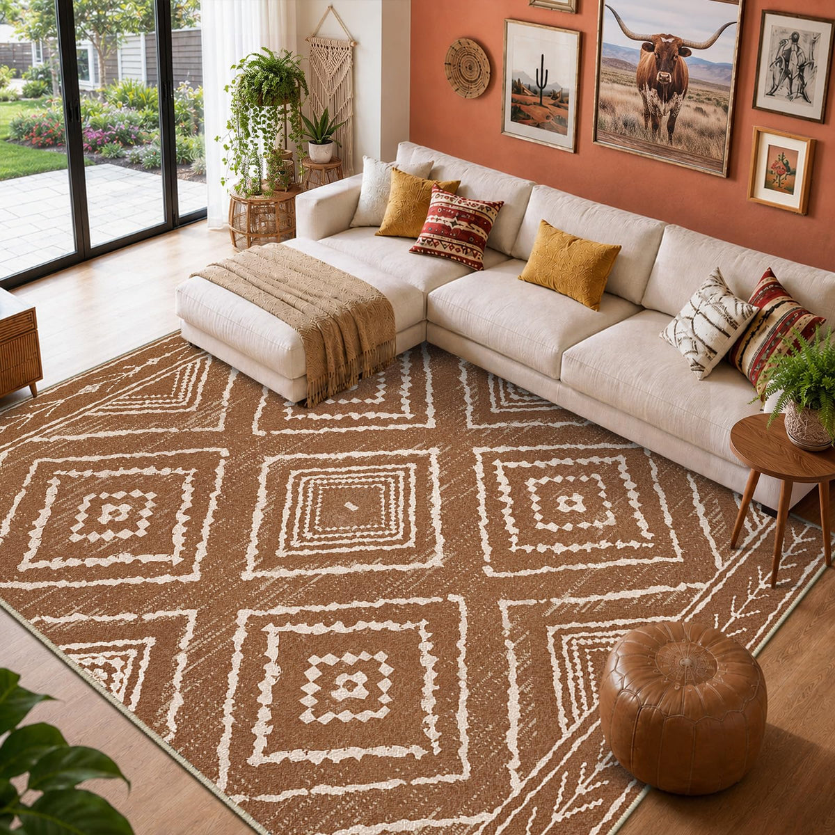 BESTSWEETIE 5'x7' Washable Area Rug for Living Room Bedroom Lightpink