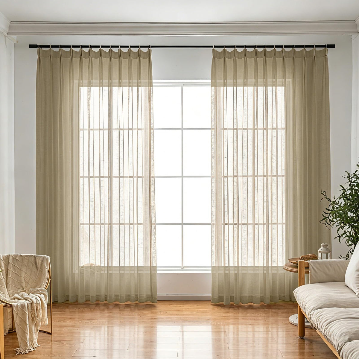 Off White Sheer Curtains 84 Inches Long Pinch Pleat Linen Textured Ceiling